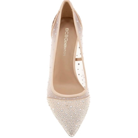 BCBGeneration Rose Gold Glitter Mesh Heels - Picture 3 of 6